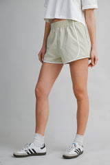 JOVANA CONTRAST BINDING NYLON SHORTS
