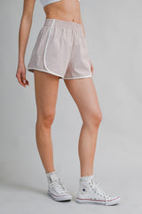 JOVANA CONTRAST BINDING NYLON SHORTS