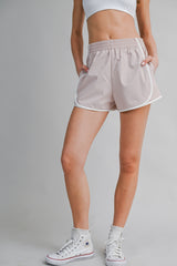 JOVANA CONTRAST BINDING NYLON SHORTS