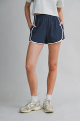 JOVANA CONTRAST BINDING NYLON SHORTS
