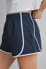 JOVANA CONTRAST BINDING NYLON SHORTS