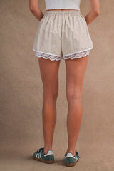 KATE LACE TRIM DRAW STRING SHORTS