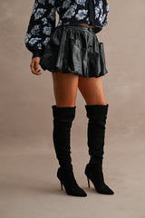 MIA FAUX LEATHER BUBBLE SKORT