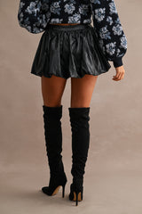 MIA FAUX LEATHER BUBBLE SKORT