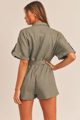 ALICE LINEN BUTTON UP ROMPER