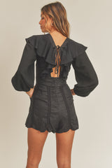 MANON RUFFLE & LACE TRIM ROMPER