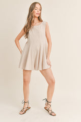 MELODY FLARED SLEEVELESS ROMPER