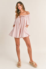 MYISHA SQUARE NECK BOW TIED ROMPER