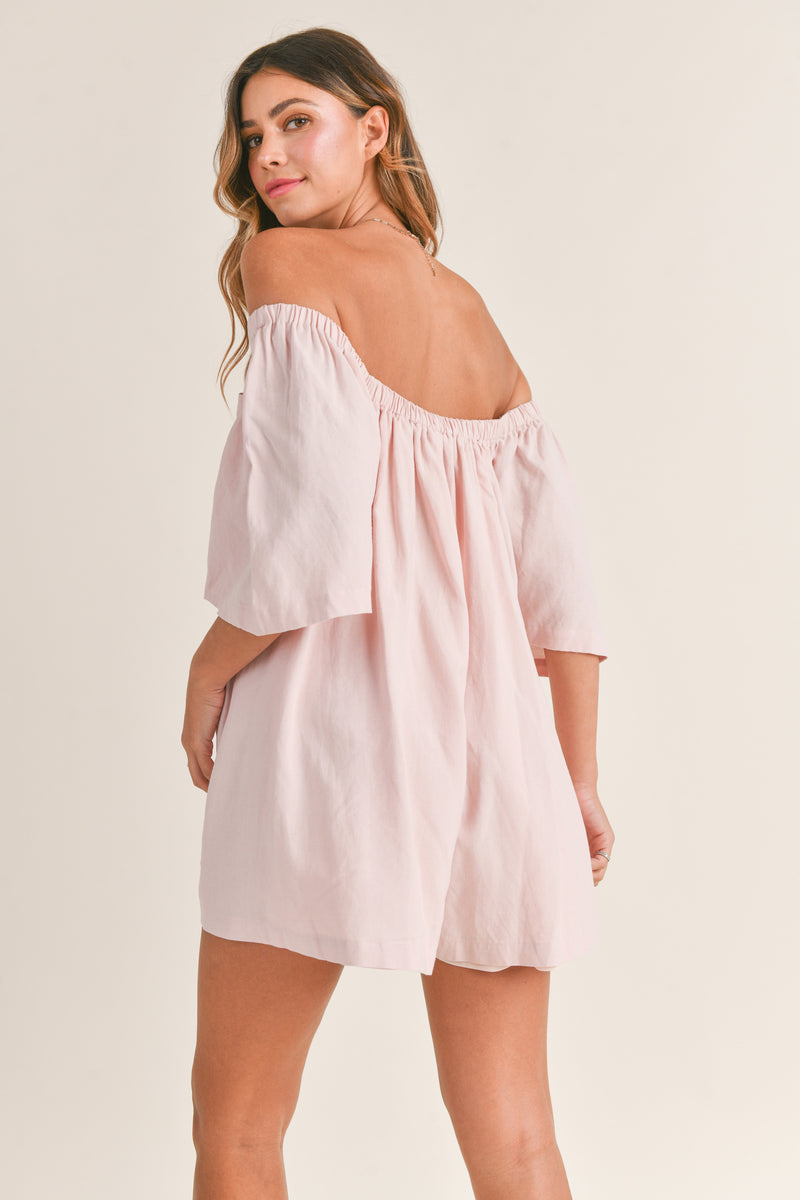 MYISHA SQUARE NECK BOW TIED ROMPER