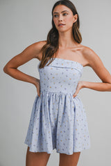 ESTELLA FLORAL PRINTED BACK SMOCKING ROMPER