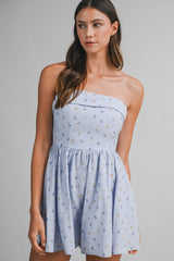 ESTELLA FLORAL PRINTED BACK SMOCKING ROMPER