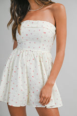 ESTELLA FLORAL PRINTED BACK SMOCKING ROMPER