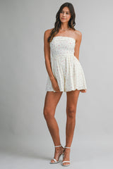 ESTELLA FLORAL PRINTED BACK SMOCKING ROMPER