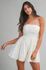 ESTELLA FLORAL PRINTED BACK SMOCKING ROMPER