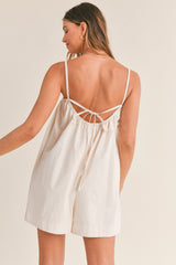 EMBERLY SLEEVELESS BACK TIE ROMPER