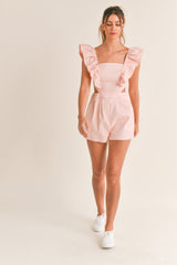 ILIANA RUFFLED SLEEVE CUT OUT ROMPER