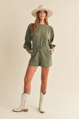 NAYA LONG SLEEVE KNIT ROMPER