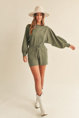 NAYA LONG SLEEVE KNIT ROMPER