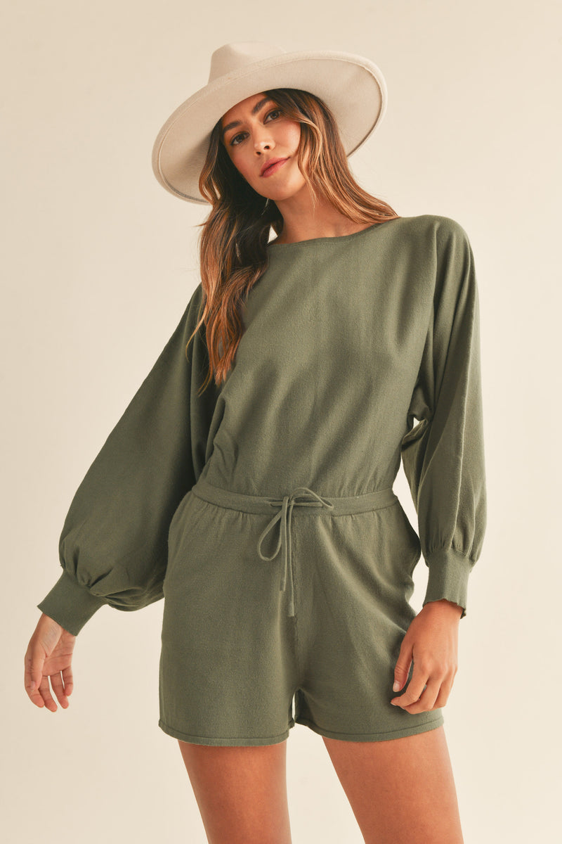 NAYA LONG SLEEVE KNIT ROMPER