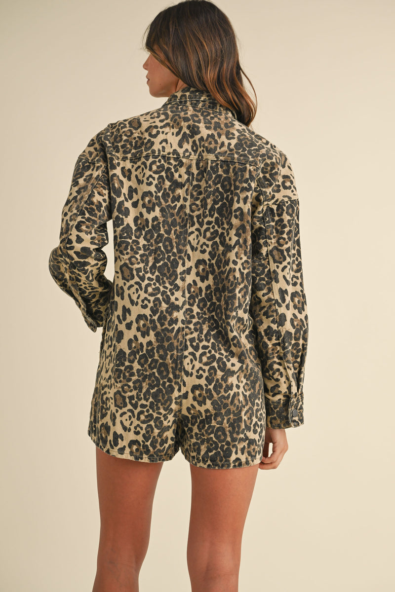 JORDYN LEOPARD PRINTED ROMPER