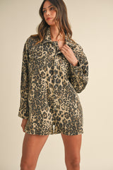 JORDYN LEOPARD PRINTED ROMPER