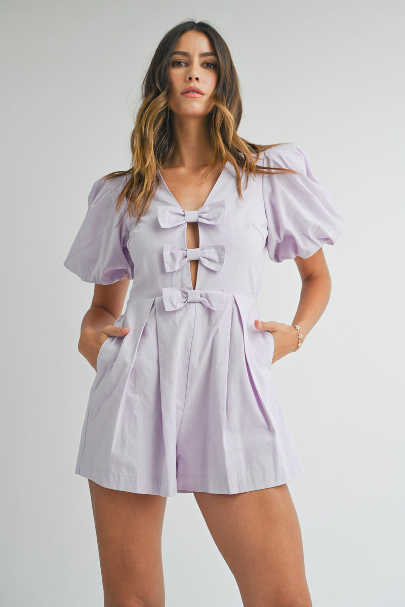 KHLOE FRONT TRIPLE RIBBONES ROMPER