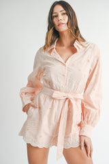 OLGA EMBROIDERED SHIRTS COLLAR ROMPER