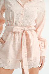 OLGA EMBROIDERED SHIRTS COLLAR ROMPER