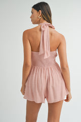 EMBERLYNN CUT OUT HALTER NECK ROMPER