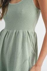 MORGAN SCOOP NECK SLEEVELESS RIB ROMPER