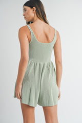 MORGAN SCOOP NECK SLEEVELESS RIB ROMPER