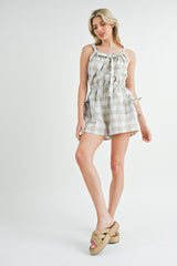 RHYNE GINGHAM BUTTON DOWN ROMPER