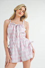 RHYNE GINGHAM BUTTON DOWN ROMPER