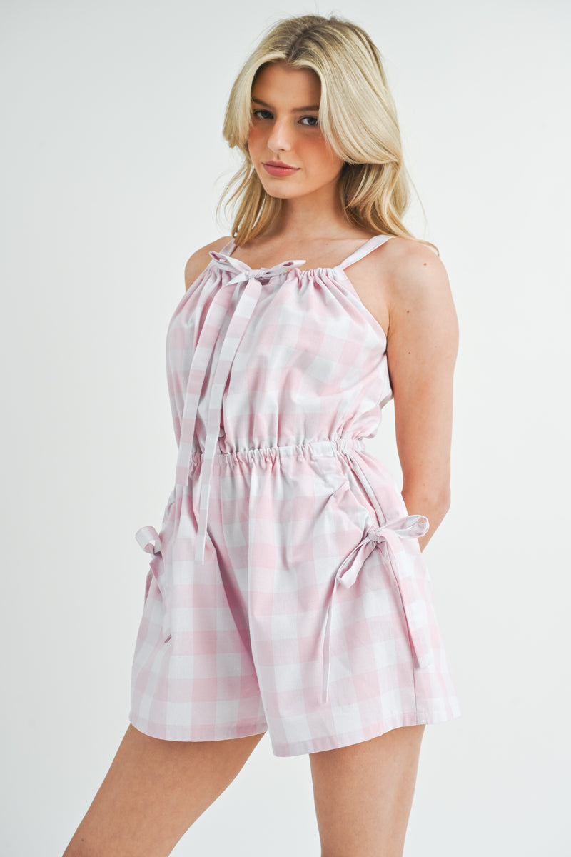 RHYNE GINGHAM BUTTON DOWN ROMPER