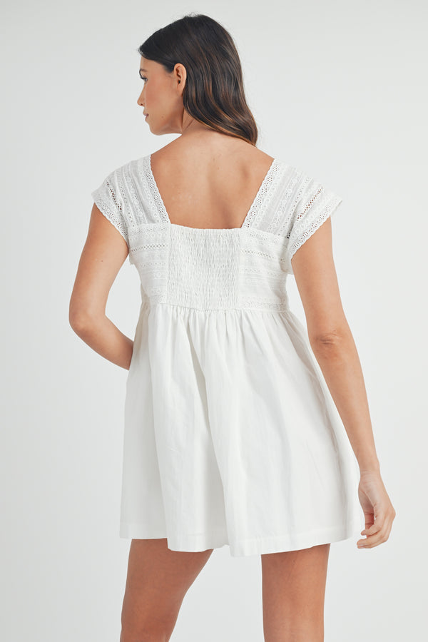 HIRA SQUARE NECK LACE TRIM ROMPER