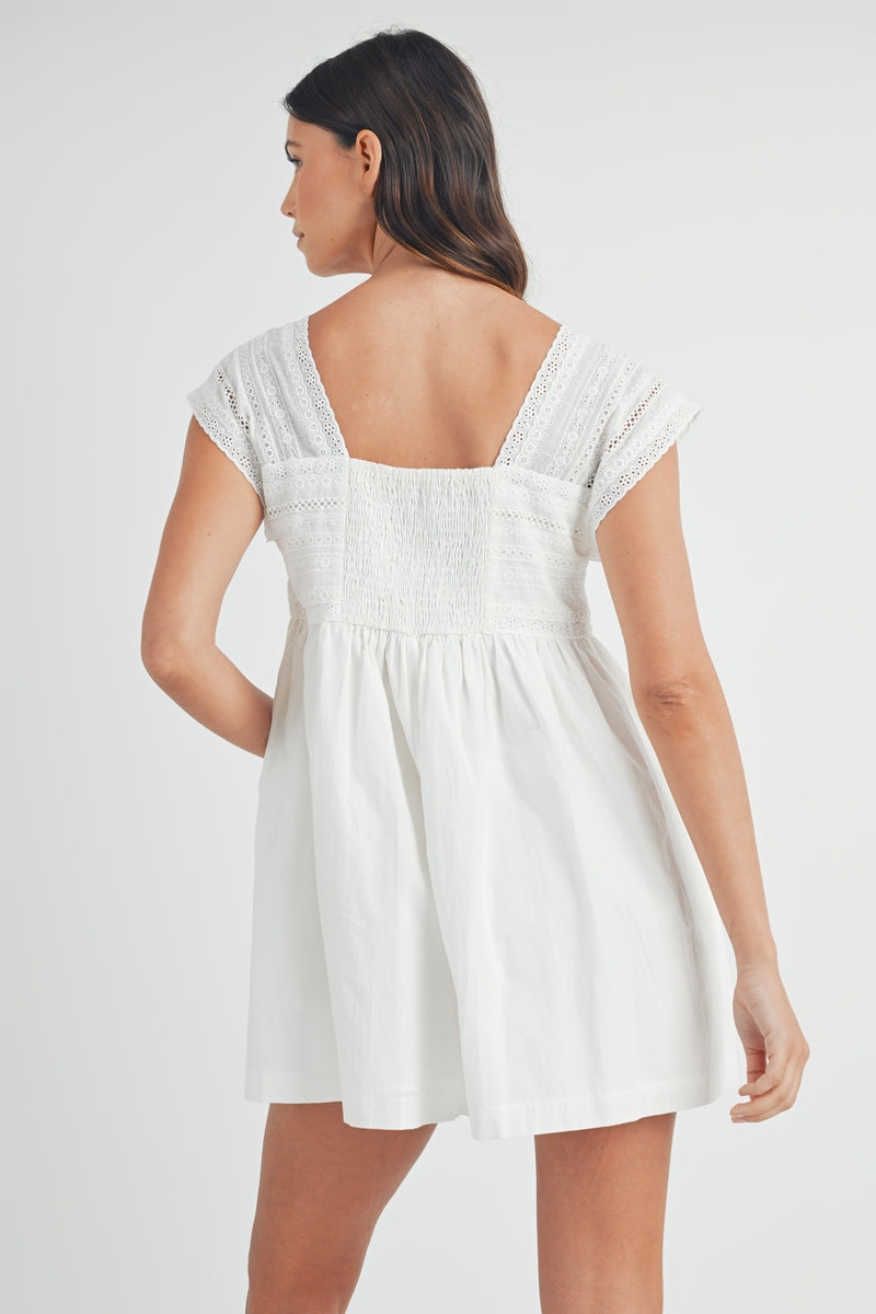 HIRA SQUARE NECK LACE TRIM ROMPER