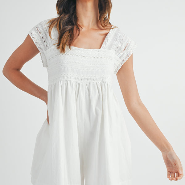 【税込】 NECK SQUARE HIRA LACE Clothing Mable – ROMPER TRIM ルームウェア・パジャマ