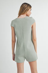 ELEANOR BUTTON DOWN KNIT ROMPER