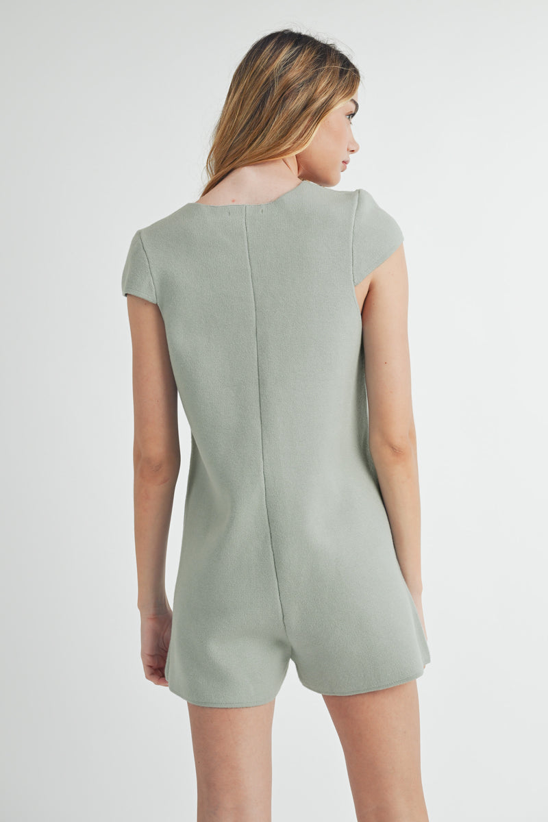 ELEANOR BUTTON DOWN KNIT ROMPER