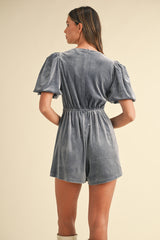 MEIRA JEWEL BOW TRIMMED ROMPER