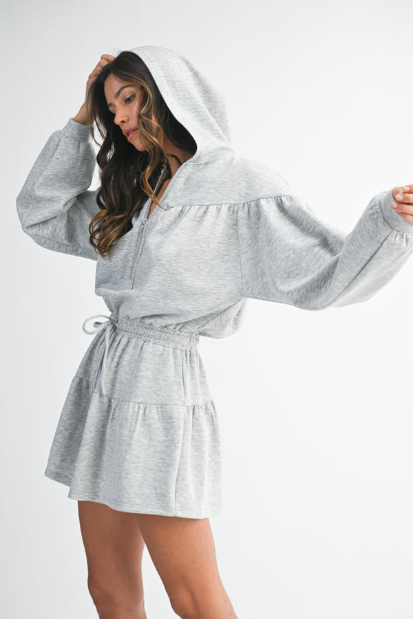 KARSYN ZIP FRONT HOODED ROMPER