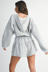 KARSYN ZIP FRONT HOODED ROMPER