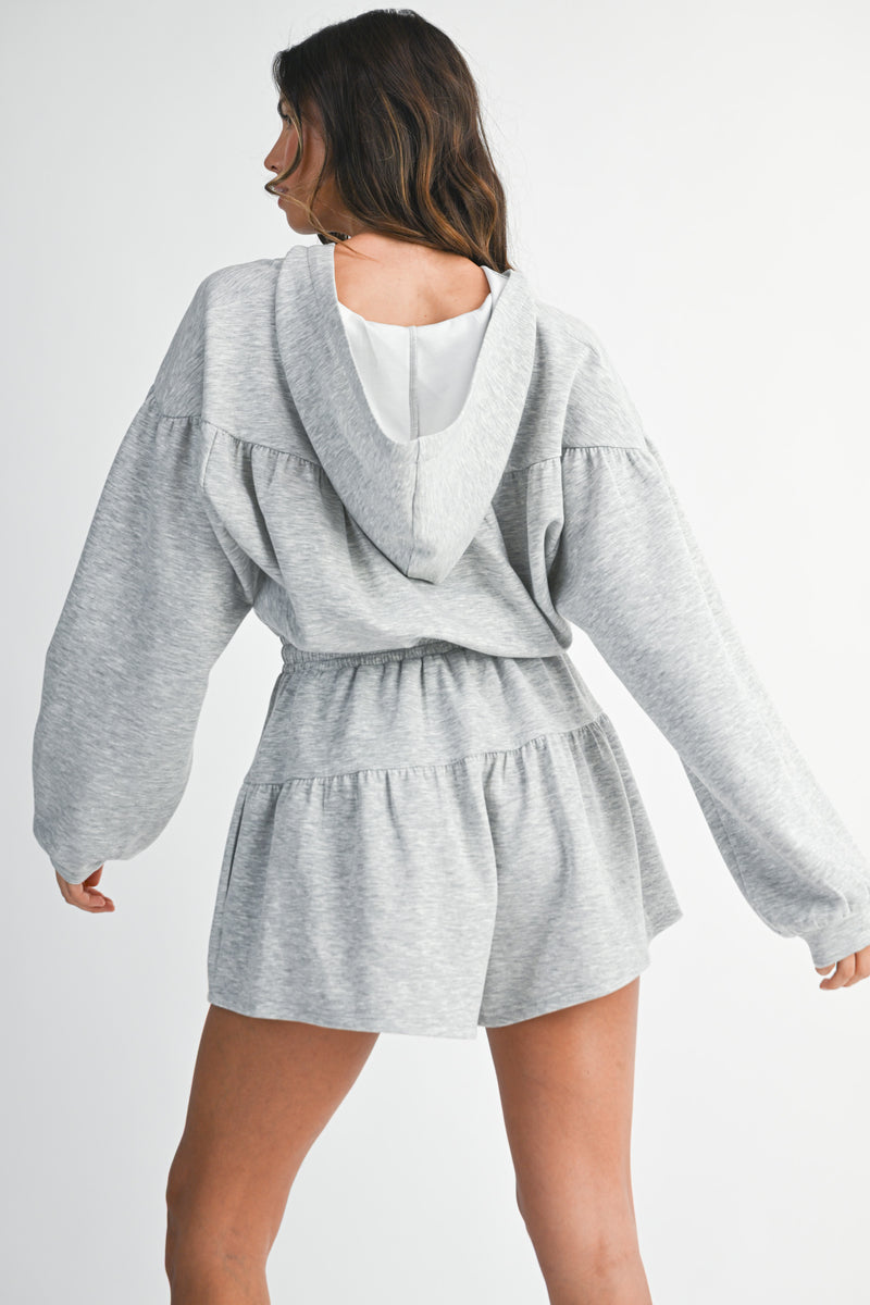 KARSYN ZIP FRONT HOODED ROMPER