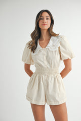 SABLE BUBBLE SLEEVE ROMPER