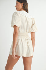 SABLE BUBBLE SLEEVE ROMPER