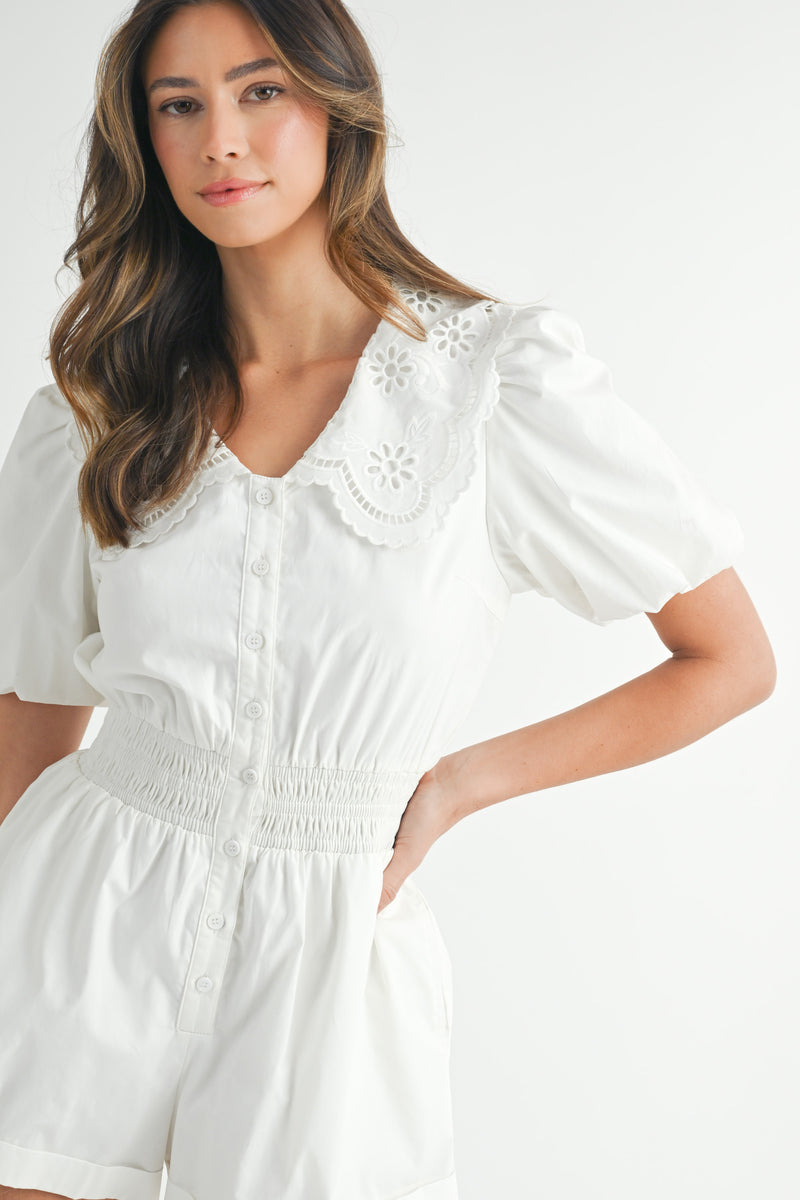 SABLE BUBBLE SLEEVE ROMPER