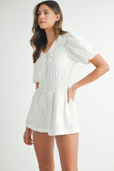 SABLE BUBBLE SLEEVE ROMPER