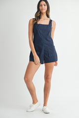 BRONWEN EMBROIDERED SQUARE NECK ROMPER