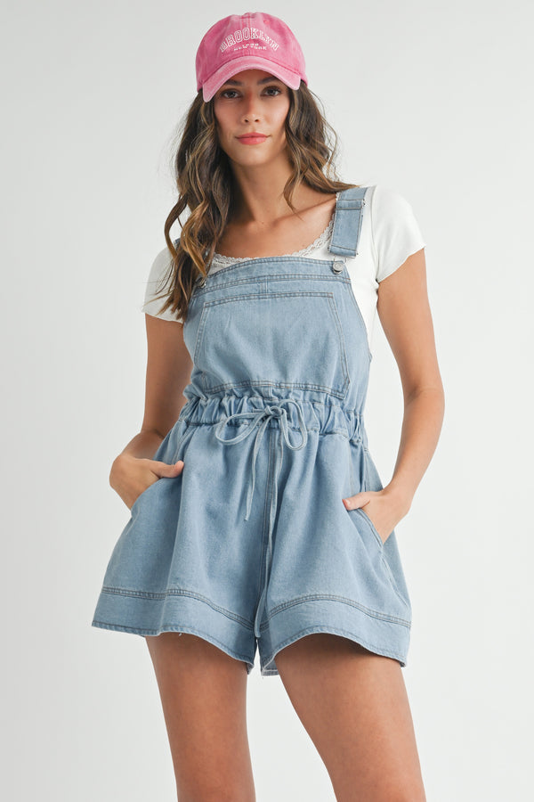 MARGARET DENIM OVERALL ROMPER