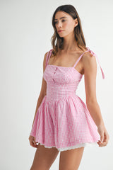 EVELYN TIE STRAP CORSET ROMPER